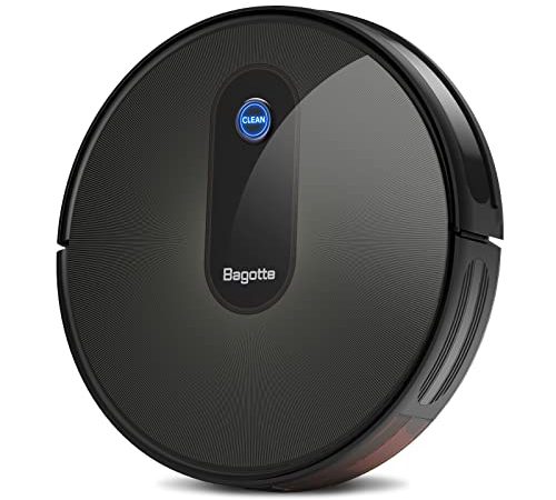 Bagotte Saugroboter mit Wischfunktion, 3-in-1 Staubsauger Roboter, 6.9cm Superschlank, 6 Reinigungsmodi, 100Min Laufzeit, Selbstaufladung, ideal für Haustierbesitzer, Hartholz,Teppiche, Fliesen
