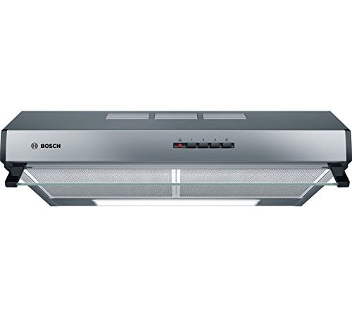 Bosch DUL63CC50 Serie 4 Unterbauhaube, 60 cm breit, Um- & Abluft, LED-Beleuchtung gleichmäßige Ausleuchtung, Drucktastenschalter, 3 Leistungsstufen, Metallfettfilter spülmaschinengeeignet, Edelstahl