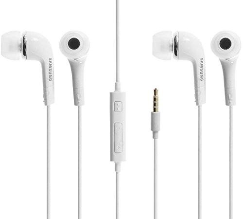 Original Samsung Kopfhörer 2-er Set, Kopfhörer In-Ear Headset mit Anrufannahme-Taste und Lautstärke-Regler satte Bässe Stereo Sound EHS64AVFWE Bulk Weiß