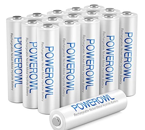 Akku AAA POWEROWL AAA Akku NI-MH 16 Stück AAA Batterien Wiederaufladbare 1.2v Migon Aufladbare Batterien AAA Akkubatterien (Geringe Selbstentladung,1000mAh)