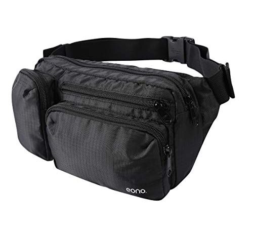 Amazon Brand - Eono Wasserabweisend Gürteltasche mit Mehreren Taschen, Bauchtasche mit Großem Fassungsvermögen für Wandern, Hundespaziergänge, Reisen und Outdoor-Aktivitäten
