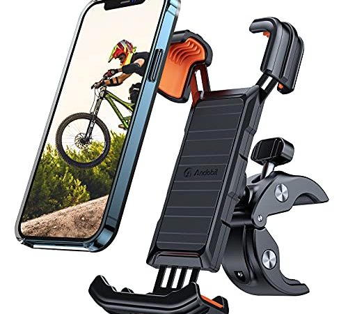 andobil Handyhalterung Fahrrad [Vollständiger Schutz & Anti-Shake] 2022 Patent Design Handyhalterung Motorrad Universal 360° Drehbar Handy Fahrradhalterung für iPhone 13/12/11,Samsung S21/S20,Huawei