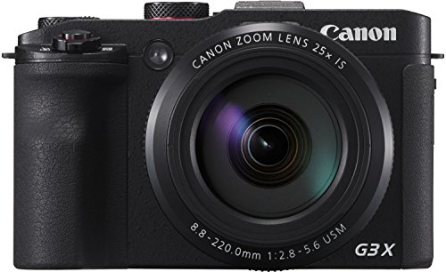 Canon PowerShot G3 X Digitalkamera - mit Ultra-Weitwinkelobjektiv (20,2 MP, 25-fach optischer Zoom, 8cm (3,15 Zoll) LCD-Touchscreen, klappbar, CMOS-Sensor, DIGIC6, WLAN) Kompakt, schwarz