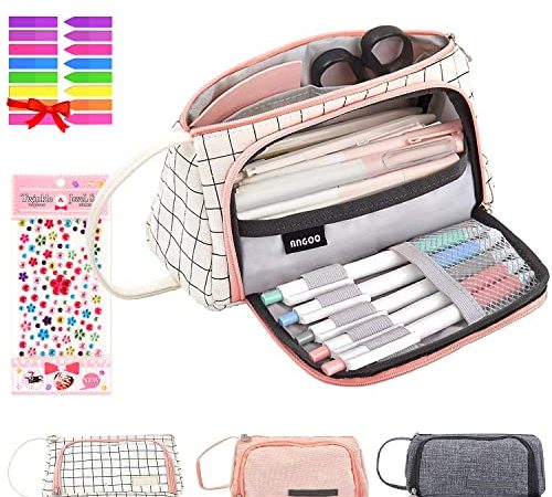 DIY Federmäppchen Mädchen, Dusor Federtaschen Einschulung Mädchen Mäppchen Teenager Große Kapazität Pencil Case Etui Stifte 3 Fach Halter Schreibwaren für Studenten ,Mädchen Junge Studentin Geschenk