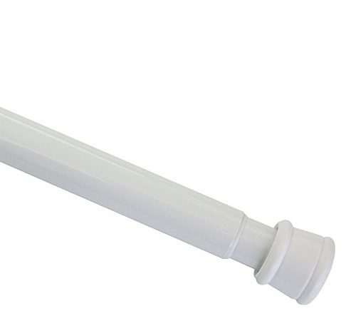 Gardinia 3550 Spannstange, Metall-Stange, Ausziehbar, Montage ohne Schrauben und Bohren, Durchmesser 23/26 mm, Länge 80-130 cm, Weiß