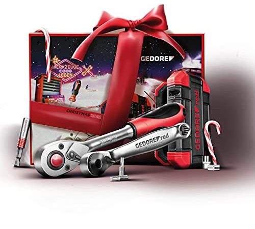 GEDORE 3304899 red R49002024 Adventskalender 2021, 34 teilig, Adventskalender für Männer, Männer Geschenk, Werkzeug-Adventskalender 2021