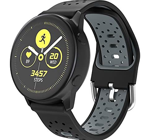 ISABAKE 20mm Armband für Galaxy Watch 42mm/Garmin Vivoactive 3/3 Music/Forerunner 245/645 Music Galaxy Active 2/HR, Quick-Fit Uhrenarmband Schnellwechsel Breite Silikon Smartwatch Ersatzarmbänder