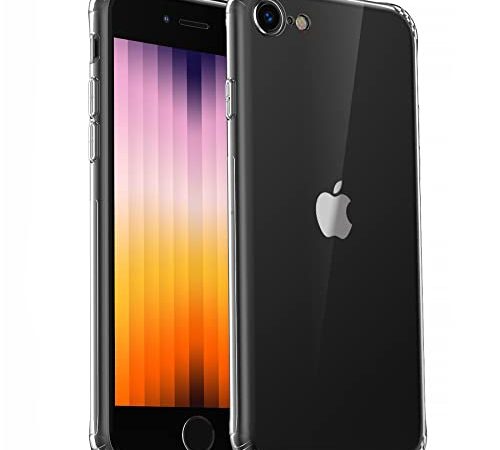 Migeec Hülle für iPhone SE 2022 5G 2020 iPhone 7/8 Transparent [Stoßfest] Weiche Silikon [Kratzfest] Flex TPU Handyhülle Durchsichtige Schutzhülle