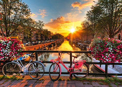 Ravensburger Puzzle 19606 - Fahrräder in Amsterdam - 1000 Teile Puzzle für Erwachsene und Kinder ab 14 Jahren