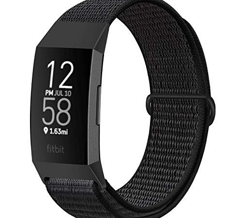 Runostrich Nylon-Uhrenarmbänder Kompatibel mit Fitbit Charge 4/Charge 3/SE, weiches Ersatzarmband, atmungsaktives Sportarmband mit Armband für Damen, Herren