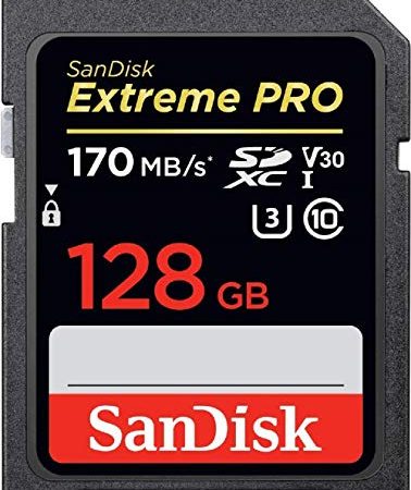 SanDisk Extreme Pro SDXC UHS-I Speicherkarte 128 GB (V30, Übertragungsgeschwindigkeit 170 MB/s, U3, 4K-UHD-Videos, temperaturbeständig)