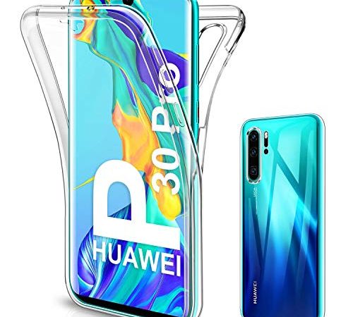 SOGUDE für Huawei P30 Pro Hülle, Huawei P30 Pro Schutzhülle 360 Grad Full Body Front Und Rückenschutz Handyhülle Transparent Silikon Schutzhülle TPU Bumper für Huawei P30 Pro