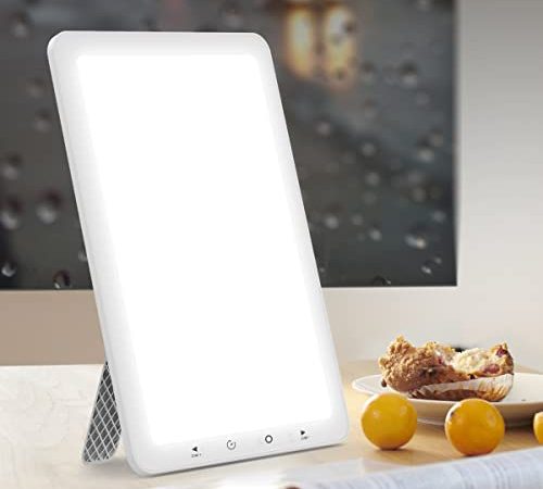 Tageslichtlampe, CT CAPETRONIX Gegen Depressionen Lichttherapielampe mit Timer-Funktion Tageslichtlampe 10000 Lux, Happy Mood Light mit Memory-Funktion für Büro/Zuhause/Schlaf