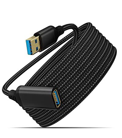 USB 3.0 Verlängerung 3M Kabel, USB A Stecker auf A Buchse Nylon USB Verlängerungskabel, USB Extender 5Gbps High Speed Datenübertragung für Laptop, Desktop, Drucker, Kamera, Flash Drive, Scanner
