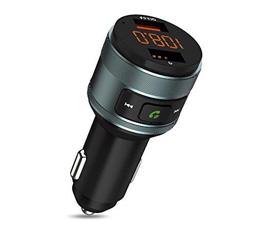 ZeaLife Bluetooth FM Transmitter, Auto Radio Transmitter QC 3.0 KFZ Wireless Bluetooth FM Radio Adapter Freisprecheinrichtung Car Kit mit Dual USB Ladegerät Unterstützt 64GB USB Stick