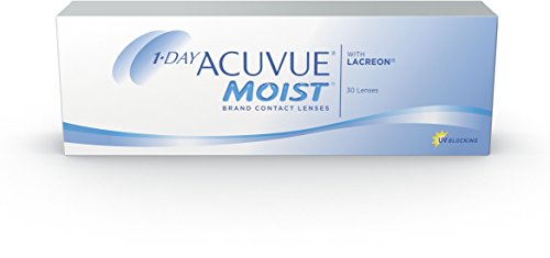 ACUVUE MOIST 1-Day Tageslinsen für empfindliche Augen und Allergiker – Tageskontaktlinsen mit -1,5 dpt und BC 8.5 – UV Schutz und Hohes Tragegefühl – 30 Linsen