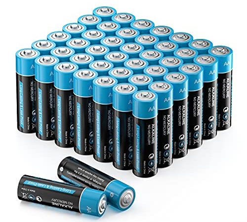 Batterien AA 44er Pack, AA Alkaline Batterien LR6 Mignon 44 Stück, LR6 AA Mignon Batterien 1,5 V Akku 10 Jahre Haltbarkeit für Fernbedienung Radio Wecker und Uhr