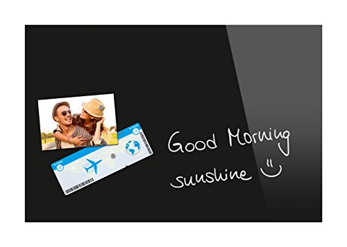 Be!Board B1201 Glas-Magnettafel schwarz, 60 x 40 cm - 5 Farben möglich
