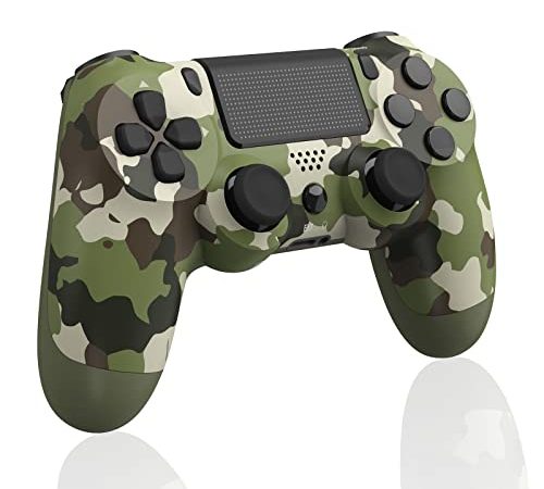 Doando P-S4 Wireless Controller, Bluetooth-Gamepad mit Hochempfindlichen Tasten,Kabelloser für PlayStation 4 Controller mit Dual Vibration, Touchpad, Sechs-Achsen-Gyroskop,（Camouflage green ）