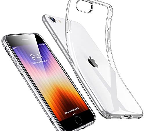 ESR Klare Silikon Hülle Kompatibel mit iPhone SE 2022 Hülle, iPhone SE 2020, iPhone 8, Dünne transparente Handyhülle, weiche TPU Schutzhülle, Vergilbungsbeständig, Klar