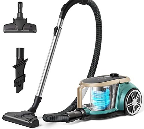 Eureka Bodenstaubsauger Beutellos Testsieger 2021 Staubsauger ohne Beutel 30Kpa 800W Staubsauger Beutellos mit Universal Bodendüse 2L 23 für Aktionsradius Staubsauger mit Doppel HEPA-Filter