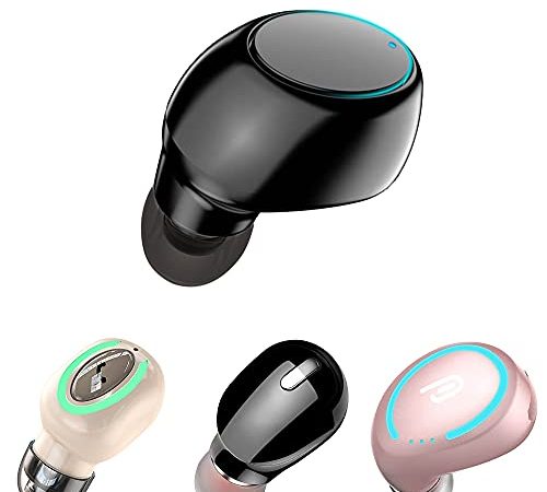 Fomino Drahtlose BT Kopfhörer Kabellose In-Ear-Kopfhörer mit Mikrofon Stereo Sport wasserdichte Ohrhörer für Laptop Handys BT HiFi In Ear Kopfhörer Stereo Anruf Kopfhörer (Schwarz - A, One Size)