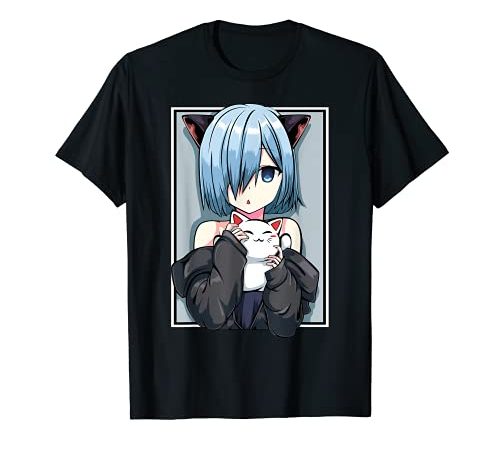 Kawaii Anime Neko Katze Mädchen Manga Otaku Liebhaber Pastel T-Shirt