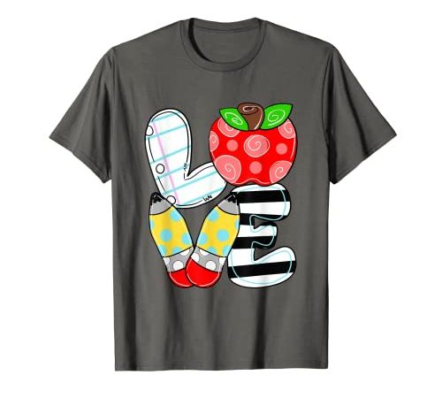 Love Apple Pencil Lehrer Lehrer Lehrer Geschenk T-Shirt