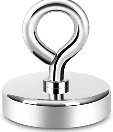 Neosmuk Magnet Stark, 140kg Groß Sehr Starker Magnet, Super Neodym Großer Magnet,Hochleistungsmagnet Ideal für Magnet Fischen.