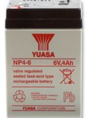 NP4-6 Yuasa 4Ah 6v Lead acid battery by Yuasa