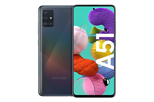 Samsung Galaxy A51 Android Smartphone ohne Vertrag, 4 Kameras, 6,5 Zoll Super AMOLED Display, 128 GB/4 GB RAM, Dual SIM, Handy in schwarz
