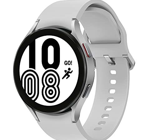 Samsung Galaxy Watch4 BT, Runde Bluetooth Smartwatch, Wear OS, dreh-Bare Lünette, Fit-nessuhr, Fitness-Tracker, 44 mm, Silver [EU Version]