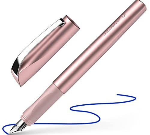 Schneider 168609 Ceod Shiny Füller (Rechts- und Linkshänder, M-Feder, inkl. Tintenpatrone königsblau) powder pink