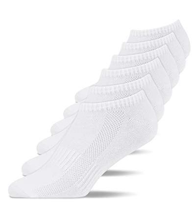Snocks Socken Herren 43-46 Sneaker (6er Pack) Sneaker Socken Herren 43-46 Weiß Sportsocken Herren 43-46 Bio Baumwollsocken Herren Anti-Schweiß Kurze Socken Short Socks Men