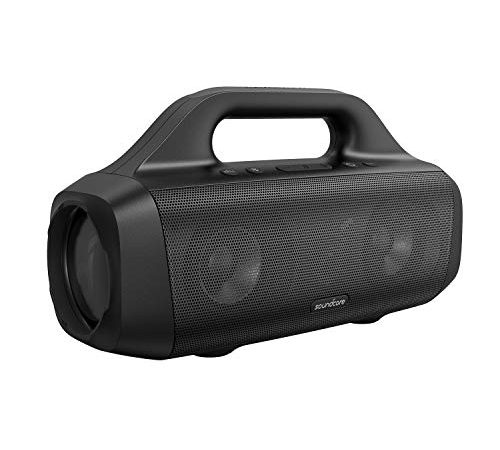 Soundcore Motion Boom Bluetooth Lautsprecher von Anker, mit Titan Audiotreibern, BassUp Technologie, IPX7 Wasserschutz, 24h Akku, ideal für draußen, Garten, Strand