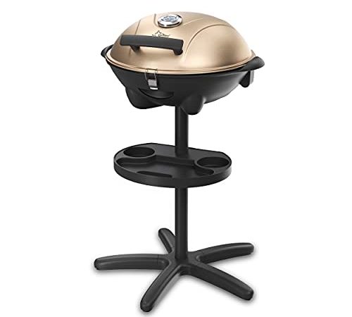 SUNTEC Elektrogrill BBQ-9479 auch als Tischgrill Geeignet | Grill mit Abnehmbarem Deckel und Regulierbaren Thermometer | Ideal für Balkon, Garten, Outdoor und Camping | Barbecue für mehrere Personen egal wo