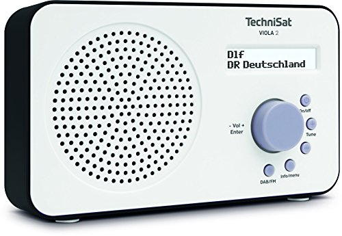 TechniSat VIOLA 2 - tragbares DAB Radio (DAB+, UKW, Lautsprecher, Kopfhöreranschluss, zweizeiliges Display, Tastensteuerung, klein, 1 Watt RMS) weiß/schwarz