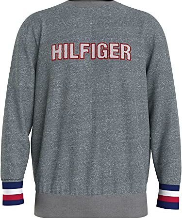Tommy Hilfiger Herren Pullover Sweater Rundhals Track Top LS HWK Gr. M Grau