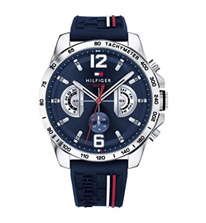 Tommy Hilfiger Unisex Multi Zifferblatt Quarz Uhr mit Silikon Armband 1791476