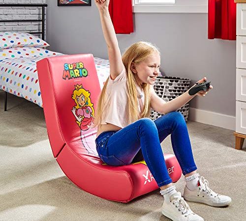 X Rocker Nintendo Super Mario Floor Rocker | Gaming Sessel für Kinder | Prinzessin Peach Design