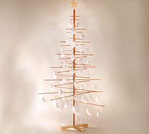 xmas3 L-190 cm Weihnachtsbaum aus Holz, Natural, 100 x 100 x 190 cm
