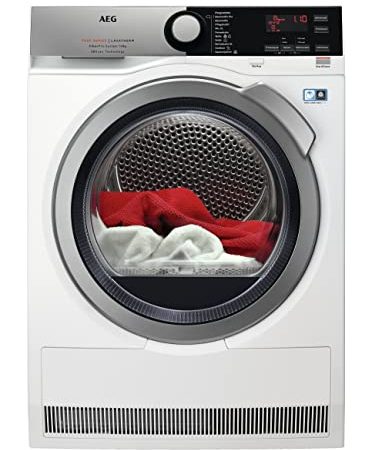 AEG T9DE79685 Wärmepumpentrockner / 3D Scan - Trocknet Nachhaltiger / FiberPro - Punktgenaue Trockenergebnisse / 8,0 kg / A+++ / energiesparend / Mengenautomatik / Knitterschutz/ Kindersicherung,Weiss