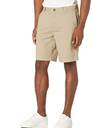Amazon Essentials Herrenshorts, schmale Passform, 22,9 cm Schrittlänge, Braun (Khaki Kha), 33W