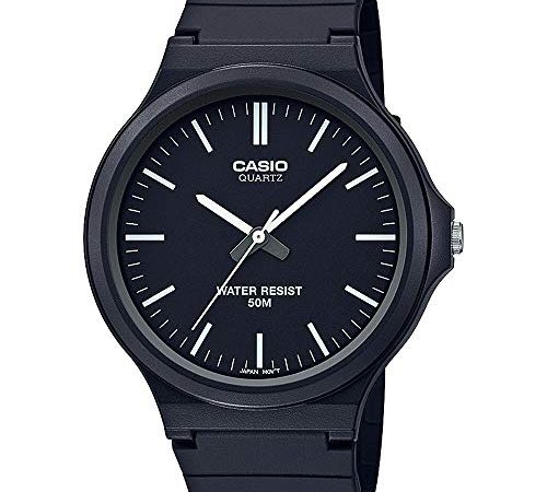 CASIO Unisex Erwachsene Analog Quarz Uhr mit Harz Armband MW-240-1EVEF