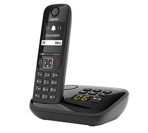 Gigaset AS690A - Schnurloses Telefon mit Anrufbeantworter - großes, kontrastreiches Display - brillante Audioqualität - einstellbare Klangprofile - Freisprechfunktion - Anrufschutz, schwarz