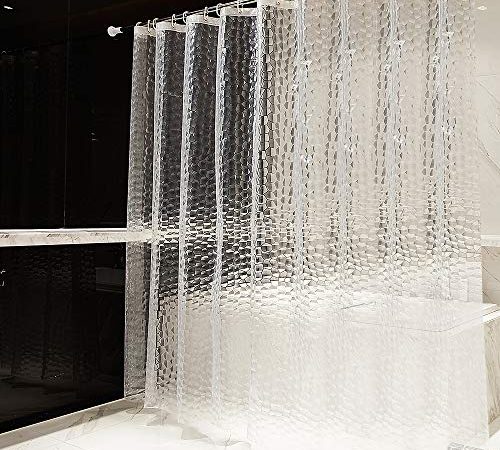 OTraki Duschvorhang 240 x 200 cm (Breite 240, Höhe 200) Anti Schimmel, Verdickung Eva Duschvorhänge Umweltfreundlich Badvorhänge Waschbar Shower Curtains 3D Wasserdicht mit 16 duschvorhang Ringe
