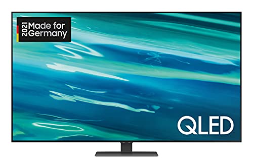Samsung QLED 4K TV Q80A 55 Zoll (GQ55Q80AATXZG), Quantum HDR 1500, Direct Full Array, Game Pro Mode [2021],Nachtschwarz