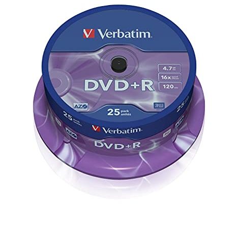 Verbatim DVD-Rohlinge DVD+R 4,7GB/16x auf Spindel VE=25 Stück