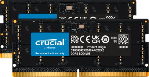 Crucial RAM CT2K32G48C40S5 64GB Kit (2x32GB) DDR5 4800MHz CL40 Laptop-Speicher