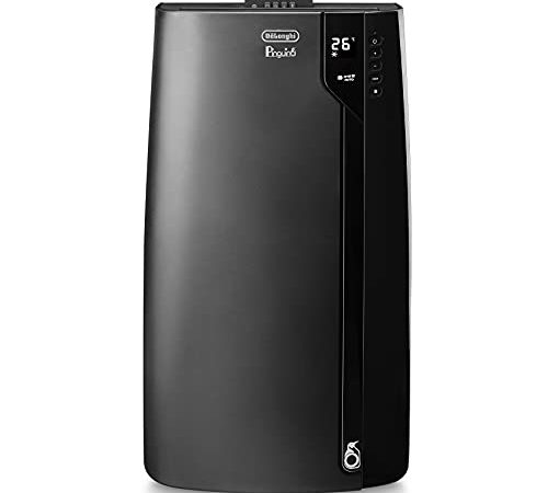 De'Longhi Pinguino PAC EX120 Silent, Mobile Klimaanlage mit RealFeel-Technologie für Räume bis zu 110 m³, 11.500 BTU/h, 3 kW, 64 dB, Entfeuchtungsfunktion, Energieeffizienzklasse A, Schwarz